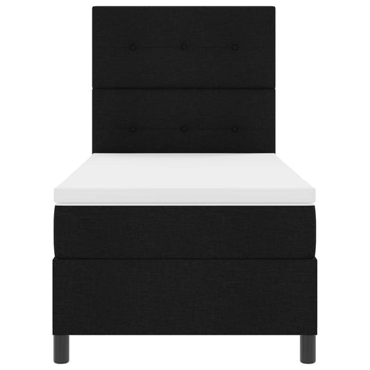 Letto a molle con strisce LED Nero 90 x 190 cm Tessuto | homemem39