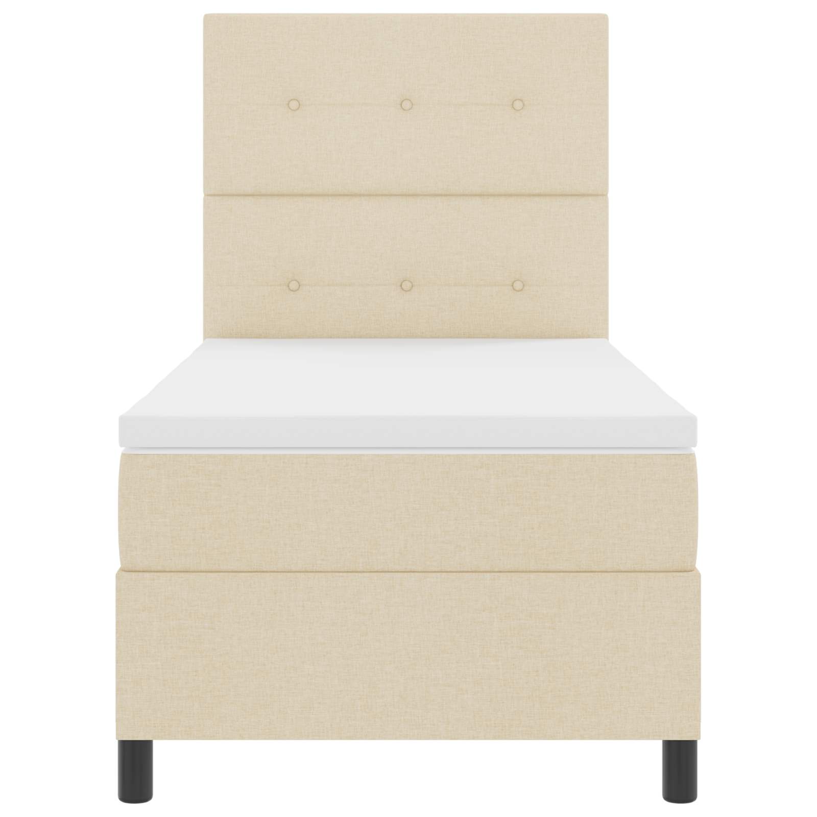 Letto a molle con strisce LED Crema 90 x 190 cm Tessuto | homemem39