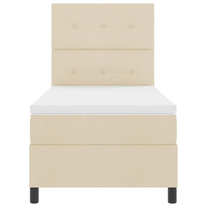 Letto a molle con strisce LED Crema 90 x 190 cm Tessuto | homemem39