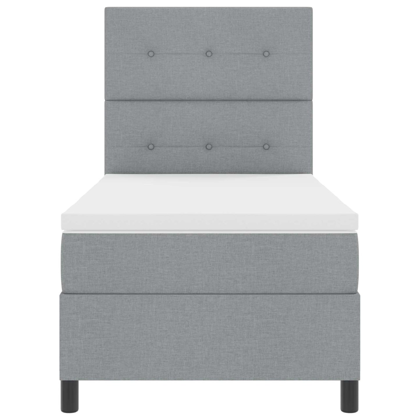 Letto a molle con strisce LED Grigio chiaro 90 x 200 cm Tessuto | homemem39