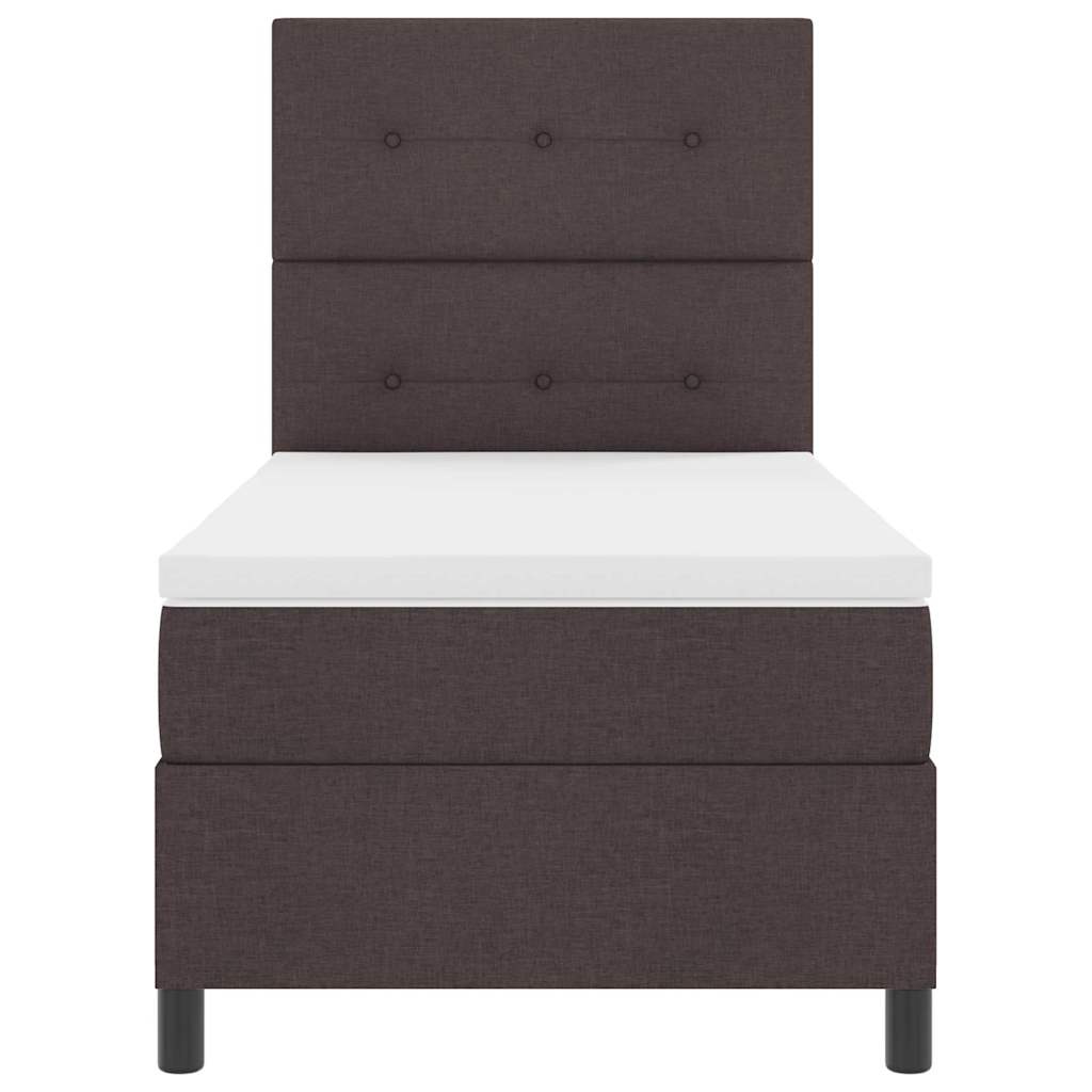 Letto a molle con testiera Marrone scuro 100 x 200 cm Tessuto | homemem39