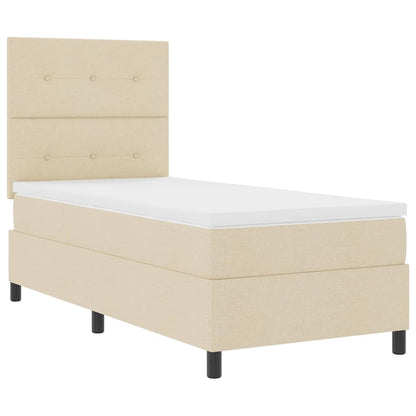 Letto a molle con strisce LED Crema 100 x 200 cm Tessuto | homemem39