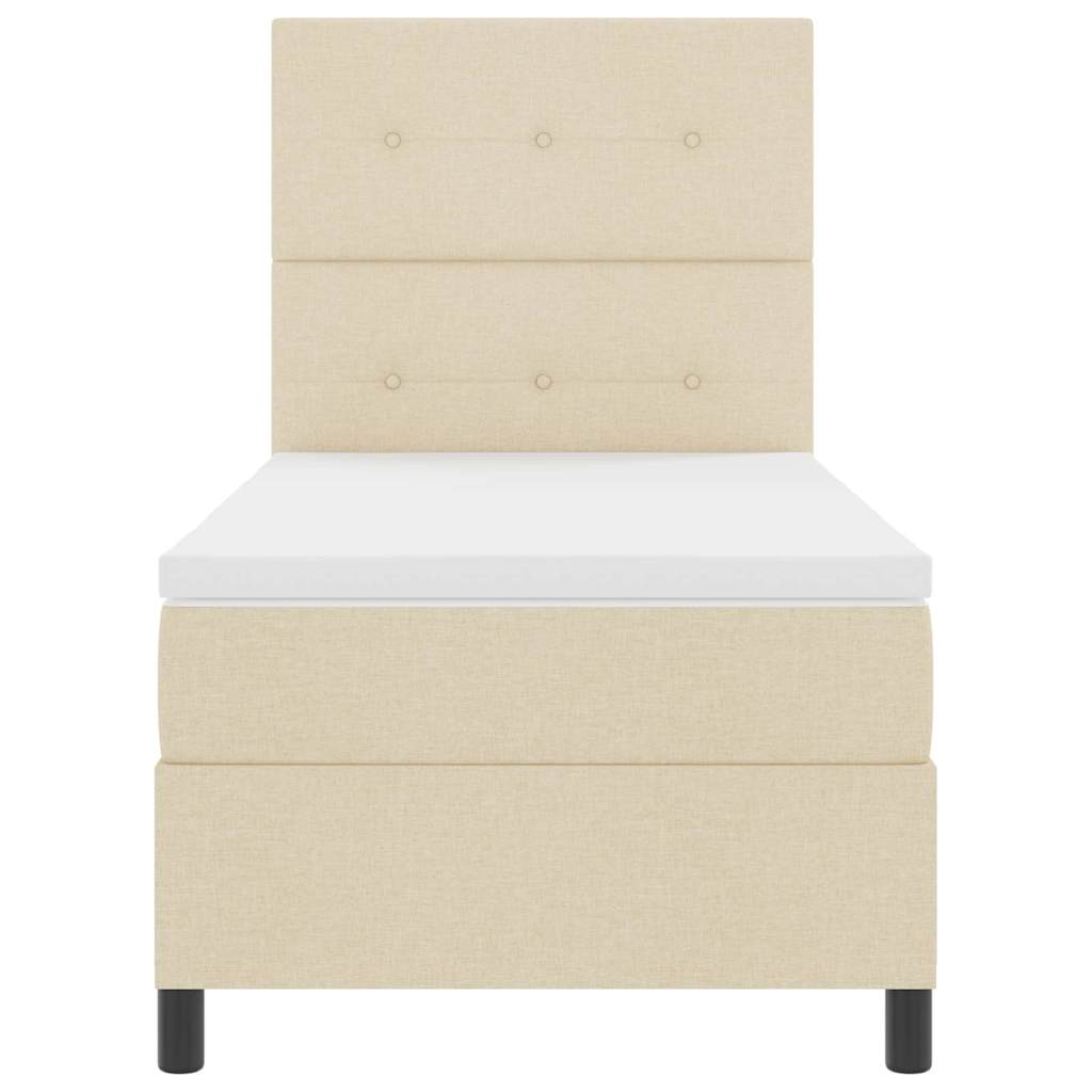 Letto a molle con strisce LED Crema 100 x 200 cm Tessuto | homemem39