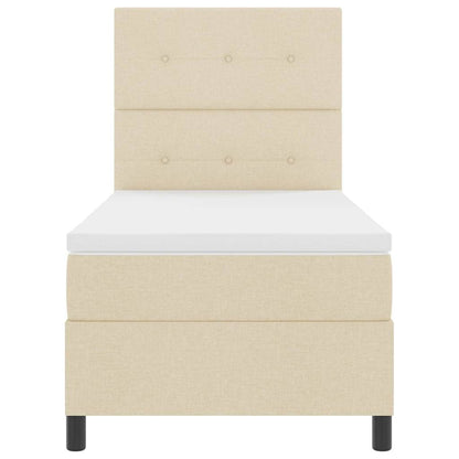 Letto a molle con strisce LED Crema 100 x 200 cm Tessuto | homemem39