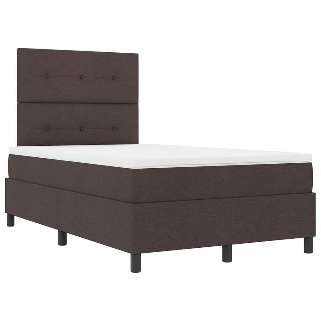 Letto a molle con testiera Marrone scuro 120 x 190 cm Tessuto