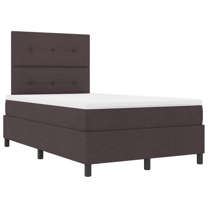 Letto a molle con testiera Marrone scuro 120 x 190 cm Tessuto