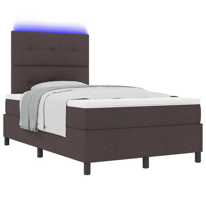 Letto a molle con testiera Marrone scuro 120 x 190 cm Tessuto