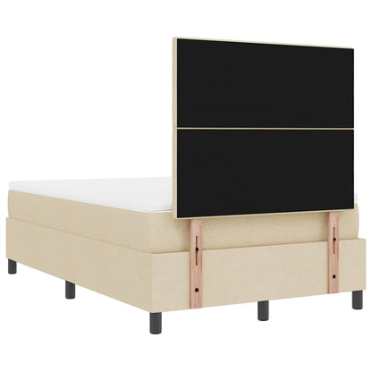 Letto a molle con strisce LED Crema 120 x 190 cm Tessuto | homemem39