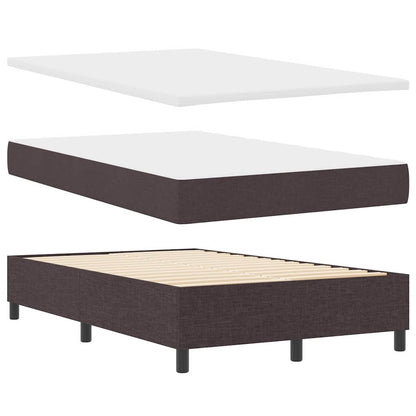 Letto a molle con testiera Marrone scuro 120 x 200 cm Tessuto | homemem39