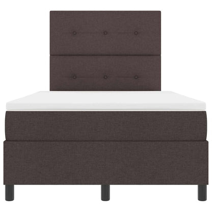 Letto a molle con testiera Marrone scuro 120 x 200 cm Tessuto | homemem39