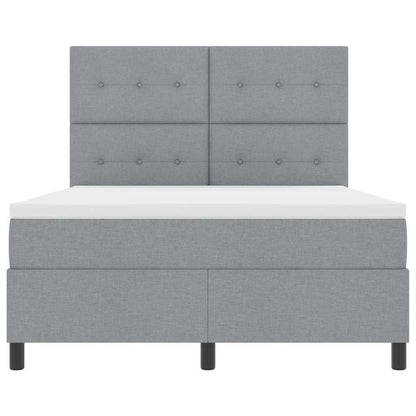 Letto a molle con testiera Grigio chiaro 140 x 190 cm Tessuto | homemem39