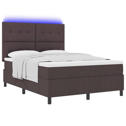 Letto a molle con testiera Marrone scuro 140 x 190 cm Tessuto | homemem39