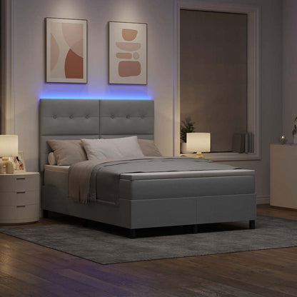 Letto a molle con testiera Grigio chiaro 140 x 200 cm Tessuto | homemem39
