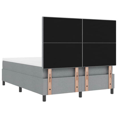 Letto a molle con testiera Grigio chiaro 140 x 200 cm Tessuto | homemem39