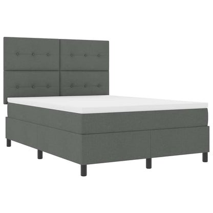 Letto a molle con strisce LED Grigio scuro 140 x 200 cm Tessuto | homemem39