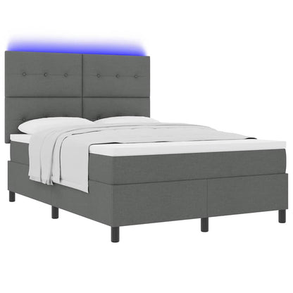 Letto a molle con strisce LED Grigio scuro 140 x 200 cm Tessuto | homemem39