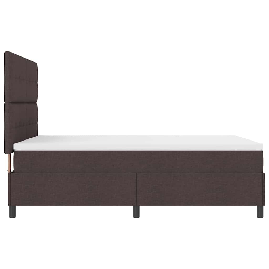 Letto a molle con testiera Marrone scuro 140 x 200 cm Tessuto | homemem39