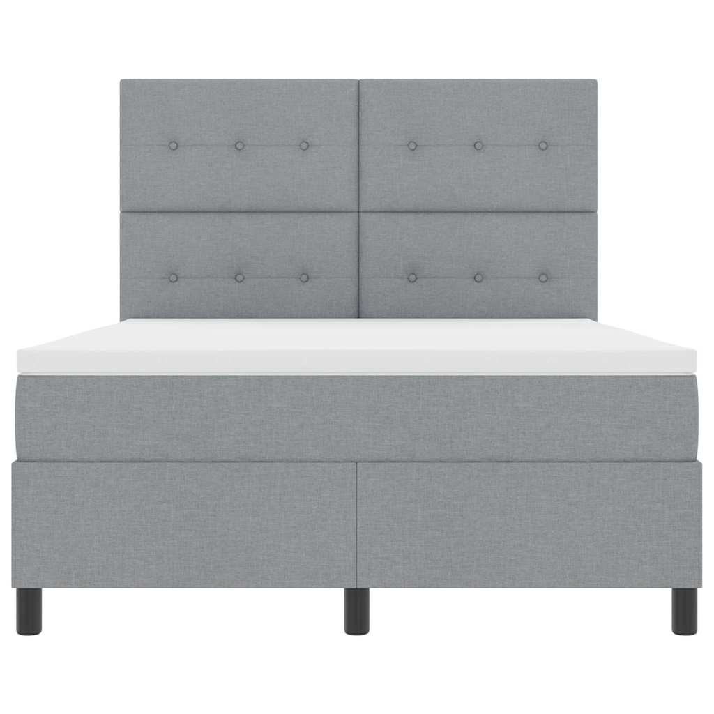 Letto a molle con testiera Grigio chiaro 160 x 200 cm Tessuto | homemem39