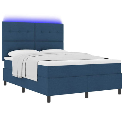 Letto a molle con strisce LED Blu 160 x 200 cm Tessuto | homemem39