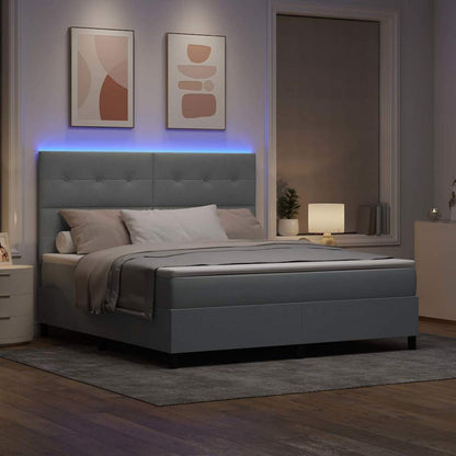 Letto a molle con testiera Grigio chiaro 180 x 200 cm Tessuto | homemem39