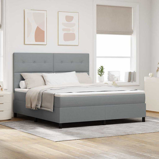 Letto a molle con testiera Grigio chiaro 180 x 200 cm Tessuto | homemem39
