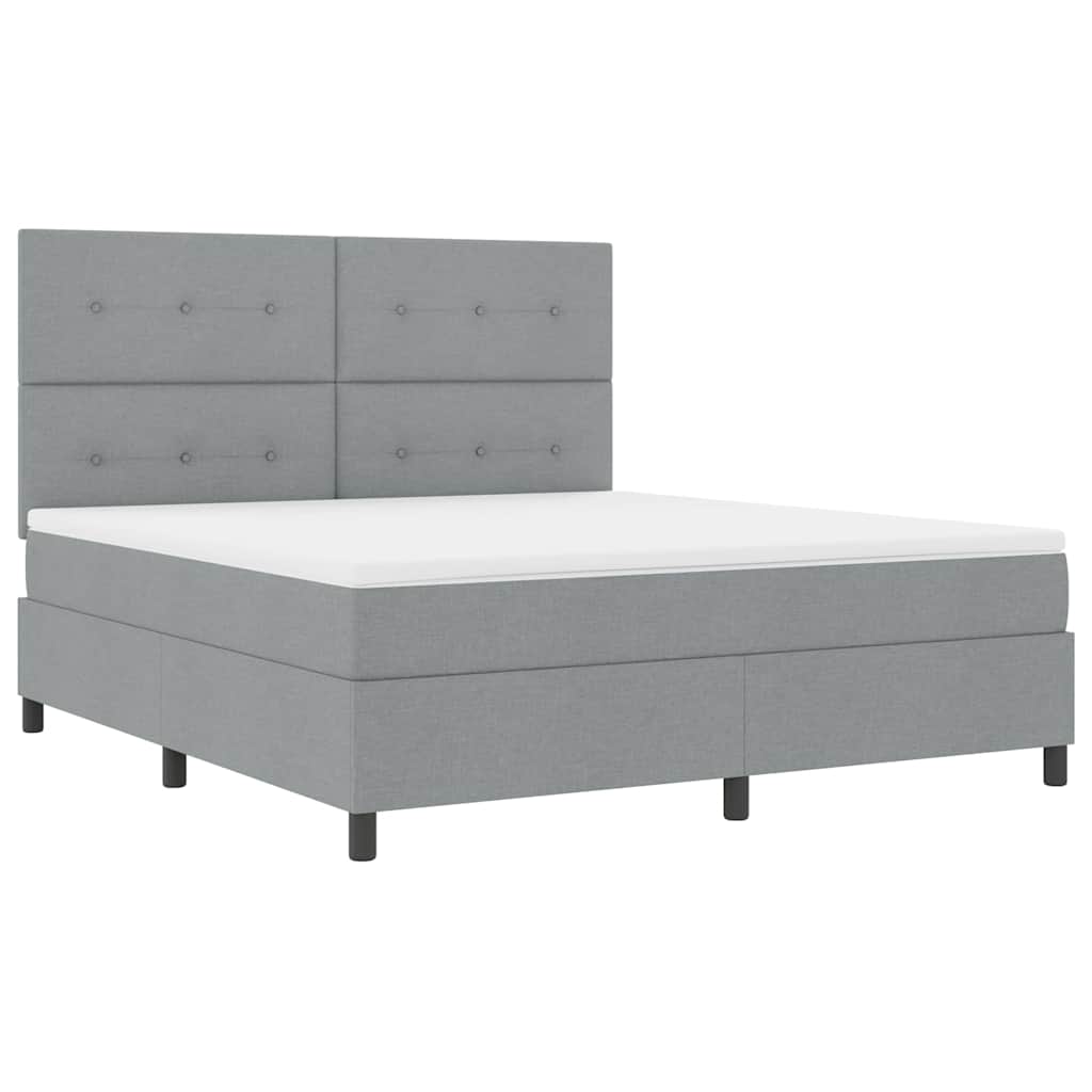 Letto a molle con testiera Grigio chiaro 180 x 200 cm Tessuto | homemem39
