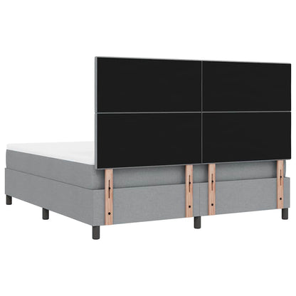 Letto a molle con testiera Grigio chiaro 180 x 200 cm Tessuto | homemem39