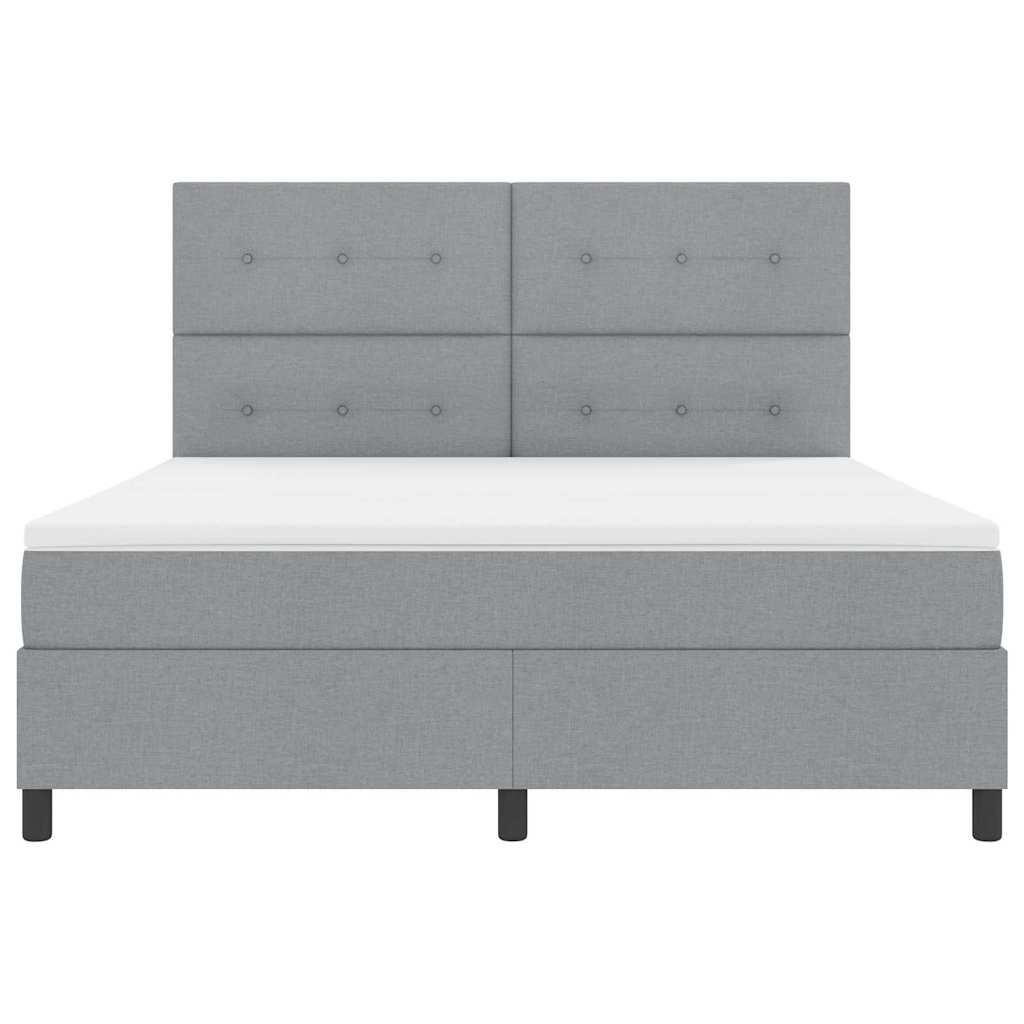 Letto a molle con testiera Grigio chiaro 180 x 200 cm Tessuto | homemem39