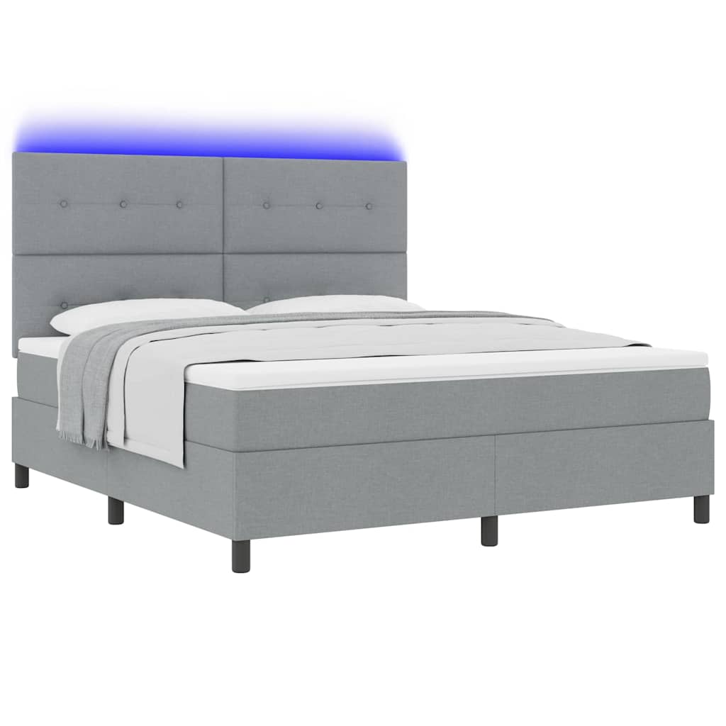 Letto a molle con testiera Grigio chiaro 180 x 200 cm Tessuto | homemem39