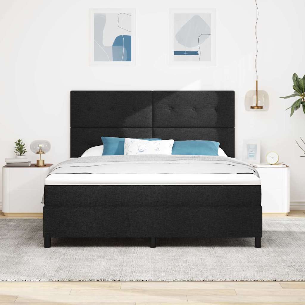 Letto a molle con strisce LED Nero 180 x 200 cm Tessuto | homemem39