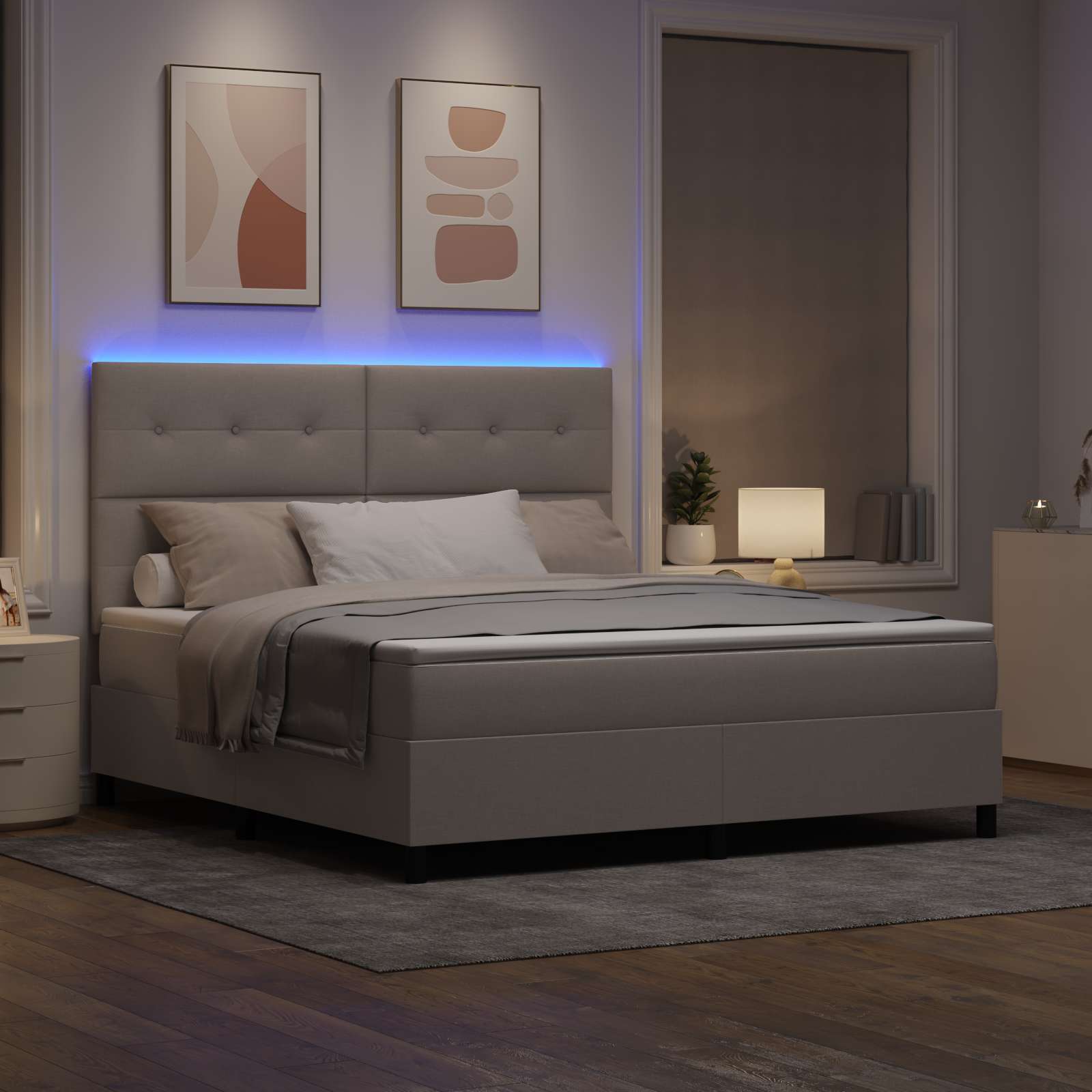 Letto a molle con strisce LED Talpa 180 x 200 cm Tessuto | homemem39