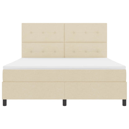 Letto a molle con strisce LED Crema 180 x 200 cm Tessuto | homemem39