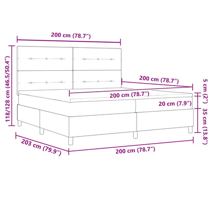 Letto a molle con strisce LED Talpa 200 x 200 cm Tessuto | homemem39