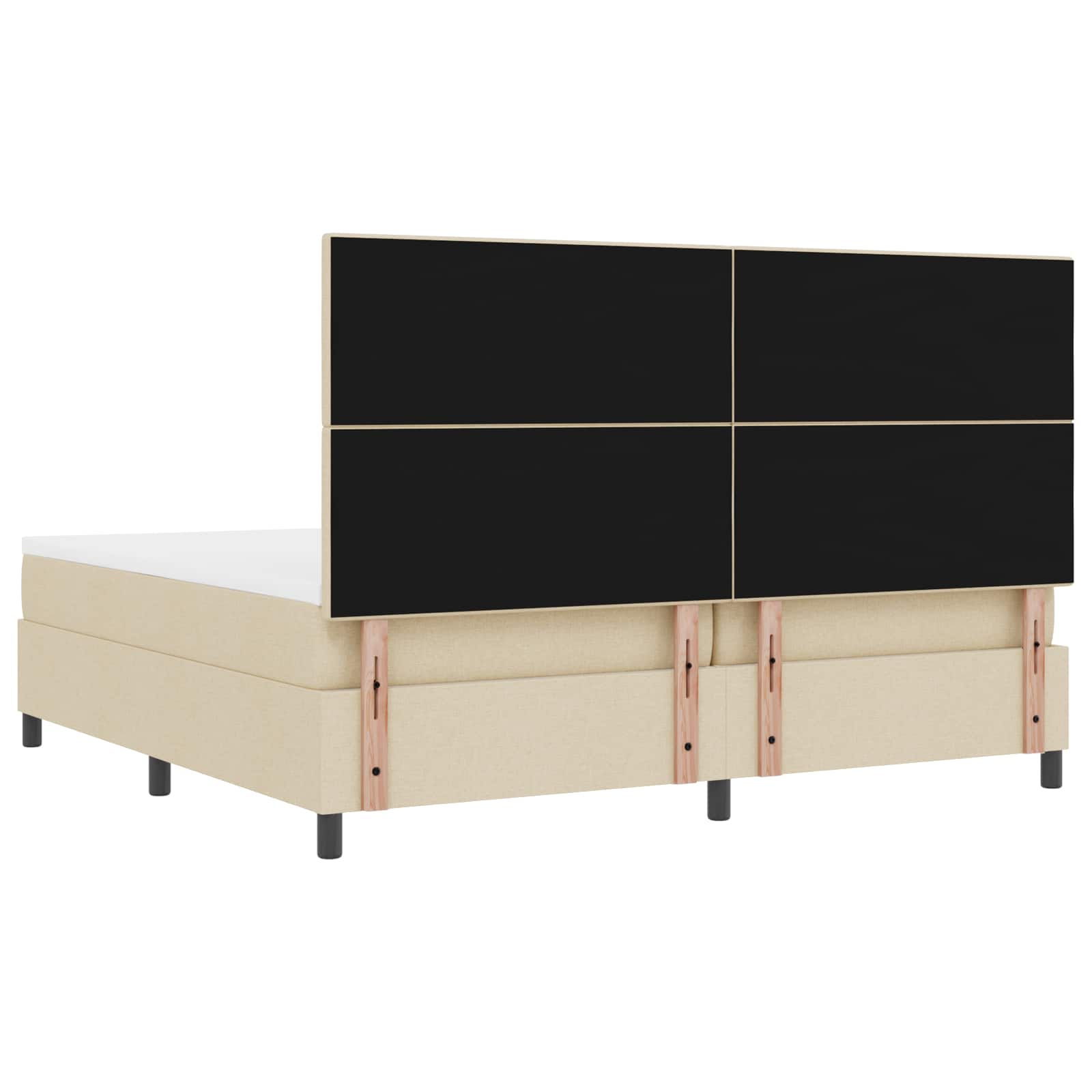 Letto a molle con strisce LED Crema 200 x 200 cm Tessuto | homemem39
