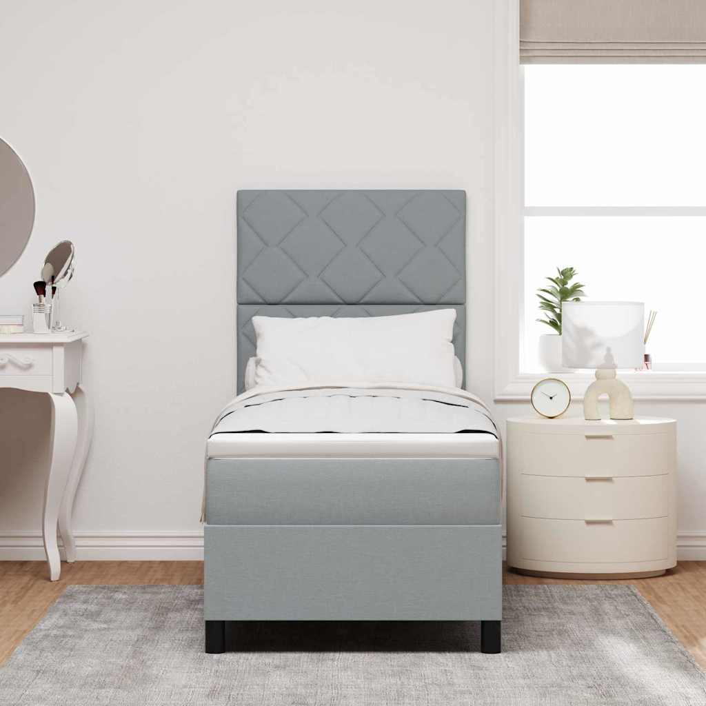 Letto a molle con materasso Grigio chiaro 80 x 200 cm Tessuto