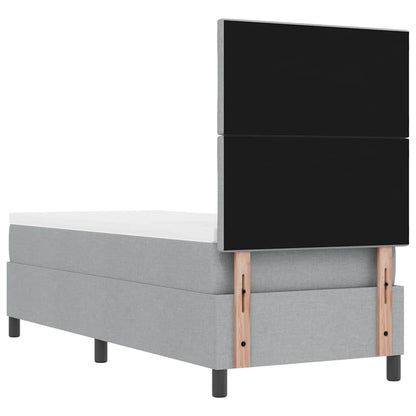 Letto a molle con materasso Grigio chiaro 80 x 200 cm Tessuto