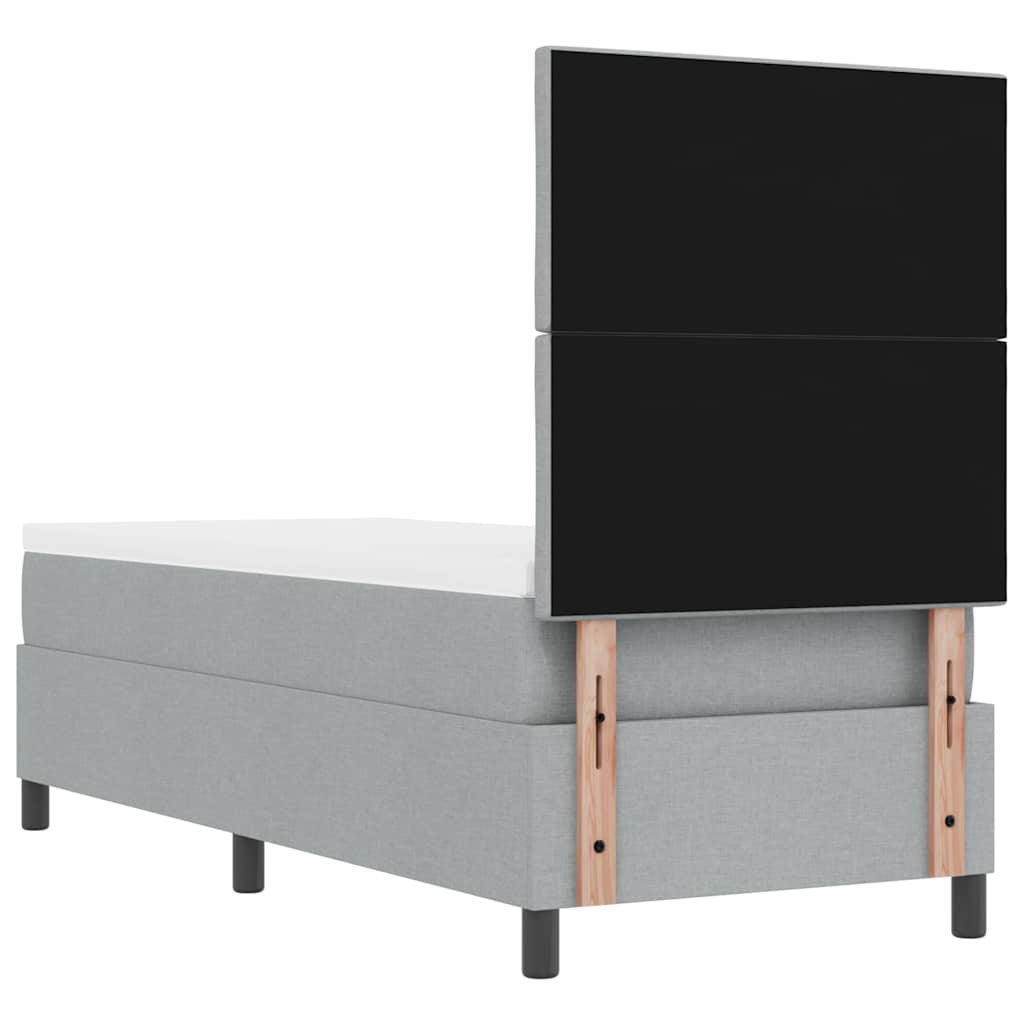 Letto a molle con materasso Grigio chiaro 80 x 200 cm Tessuto