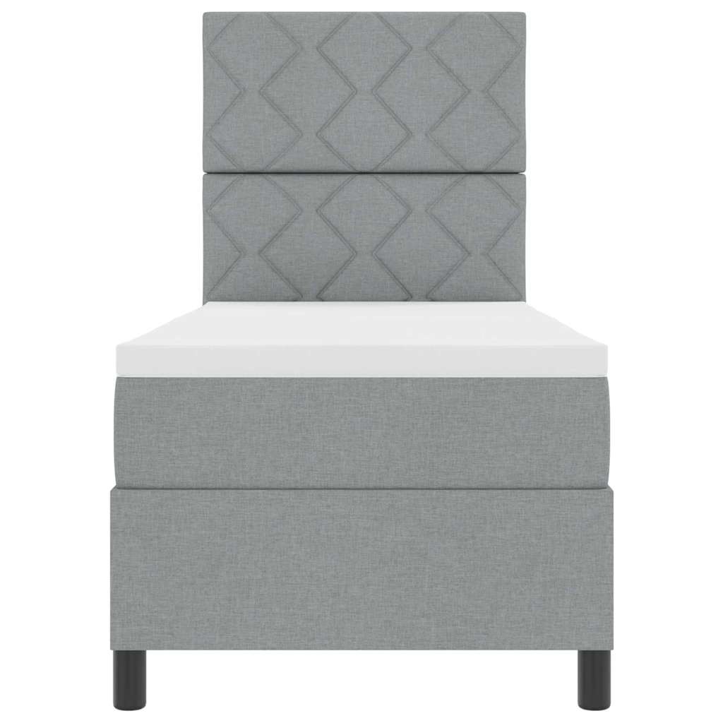 Letto a molle con materasso Grigio chiaro 80 x 200 cm Tessuto