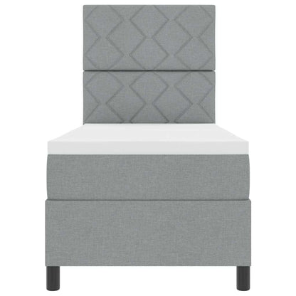 Letto a molle con materasso Grigio chiaro 80 x 200 cm Tessuto