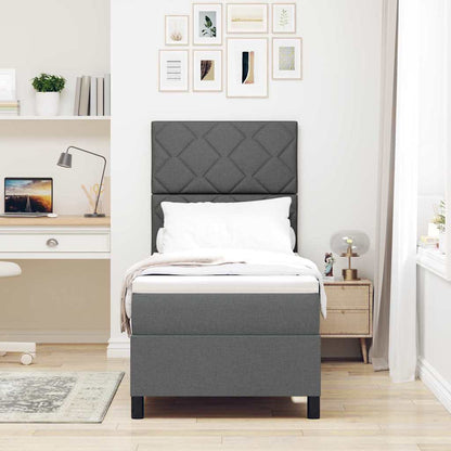 Letto a molle con strisce LED Grigio scuro 80 x 200 cm Tessuto | homemem39