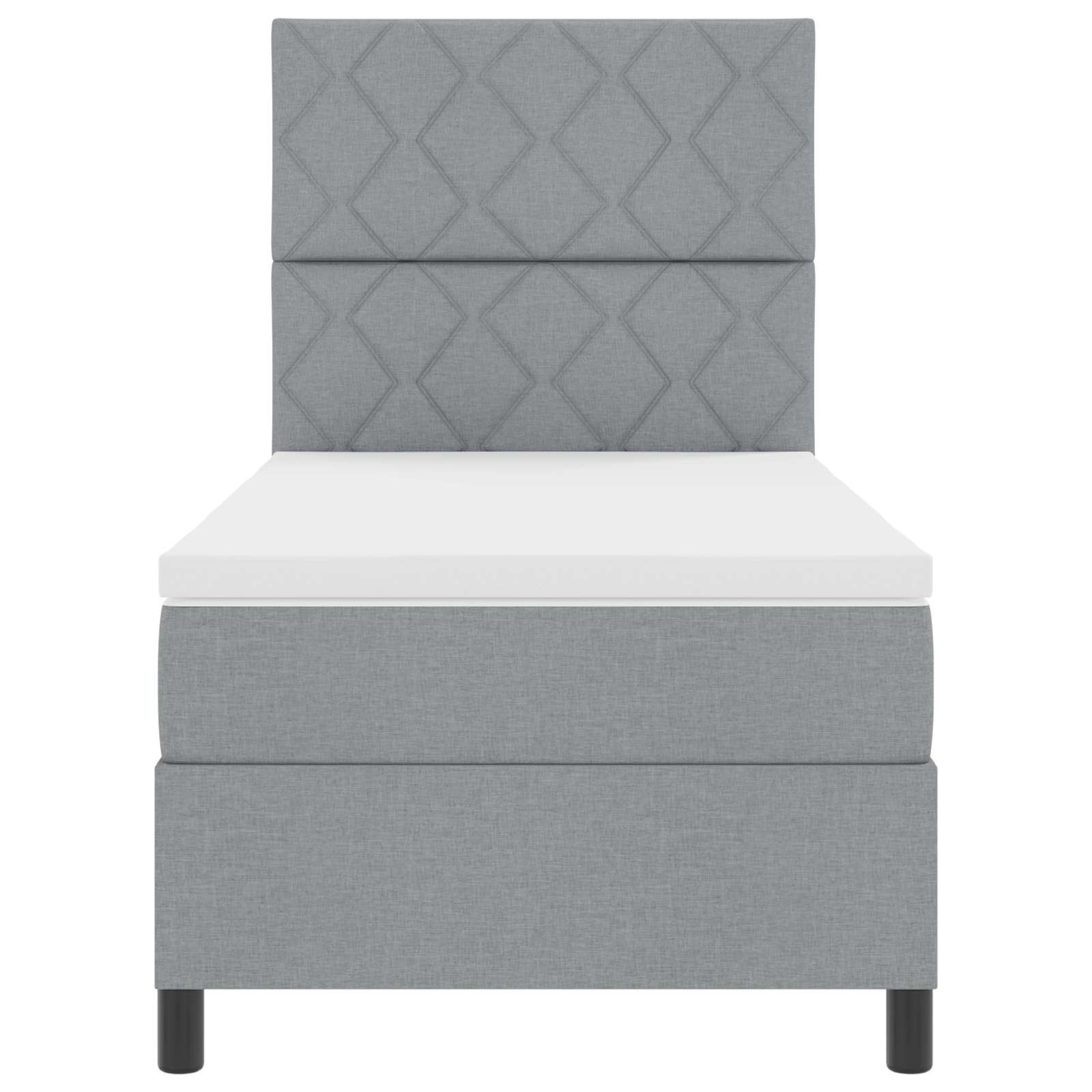 Letto a molle con testiera Grigio chiaro 100 x 200 cm Tessuto | homemem39