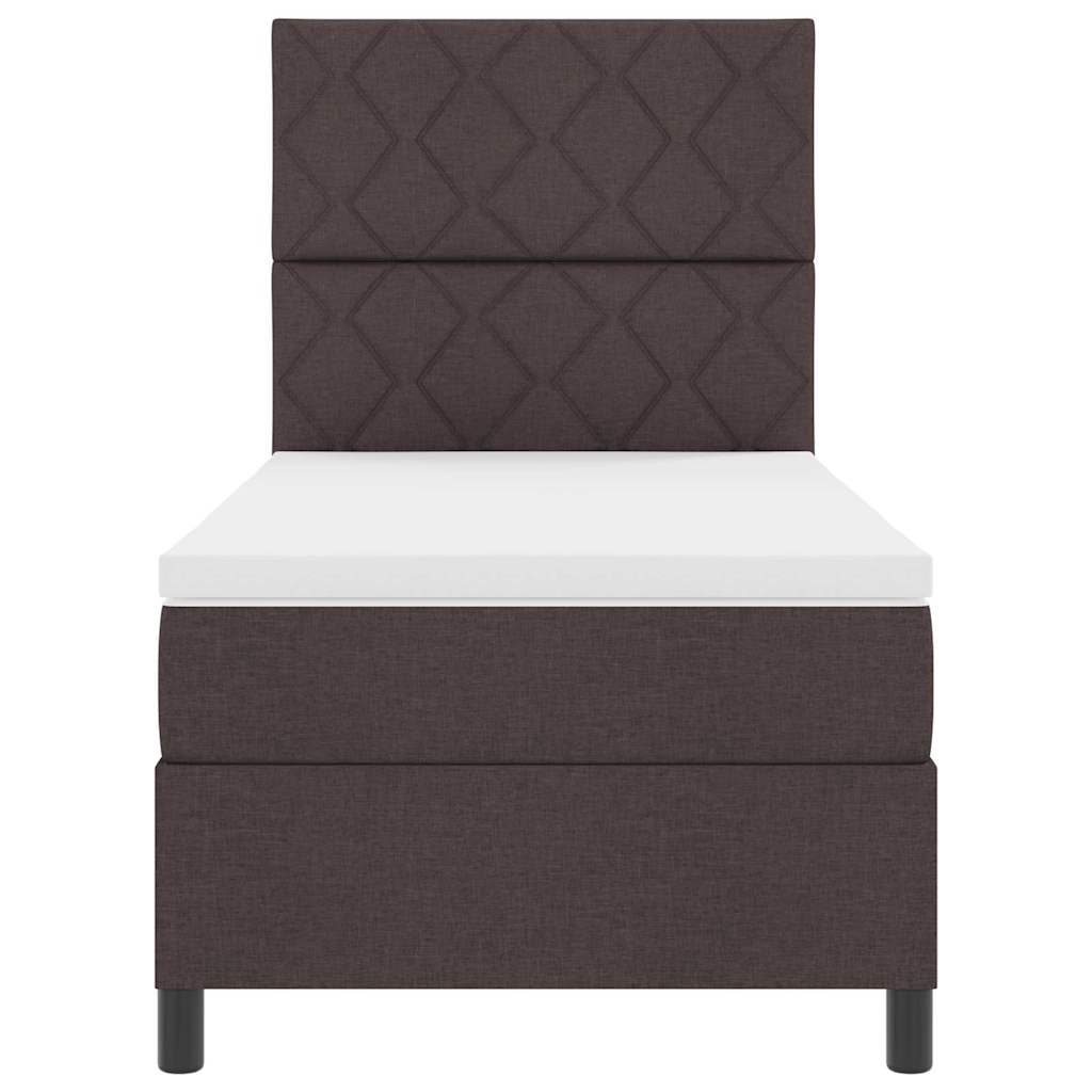 Letto a molle con testiera Marrone scuro 100 x 200 cm Tessuto | homemem39