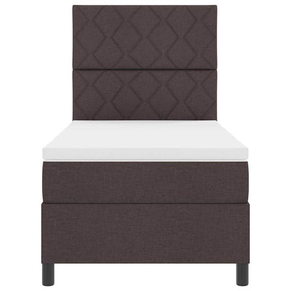 Letto a molle con testiera Marrone scuro 100 x 200 cm Tessuto | homemem39