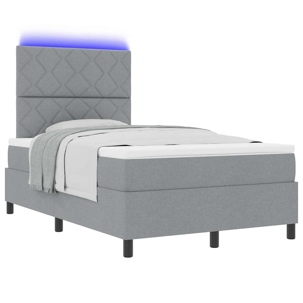 Letto a molle con testiera Grigio chiaro 120 x 190 cm Tessuto | homemem39