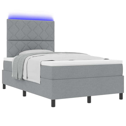 Letto a molle con testiera Grigio chiaro 120 x 190 cm Tessuto | homemem39