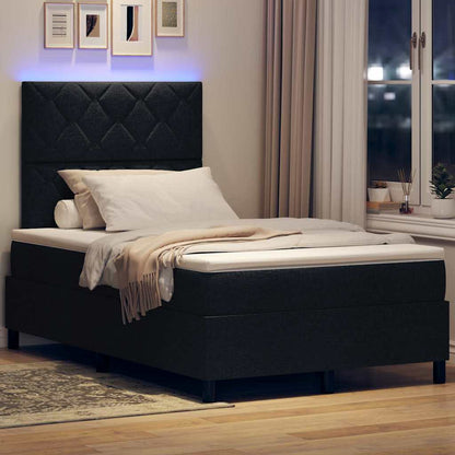 Letto a molle con strisce LED Nero 120 x 190 cm Tessuto | homemem39