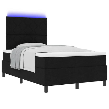 Letto a molle con strisce LED Nero 120 x 190 cm Tessuto | homemem39