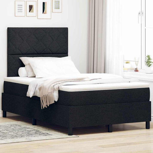 Letto a molle con strisce LED Nero 120 x 200 cm Tessuto | homemem39