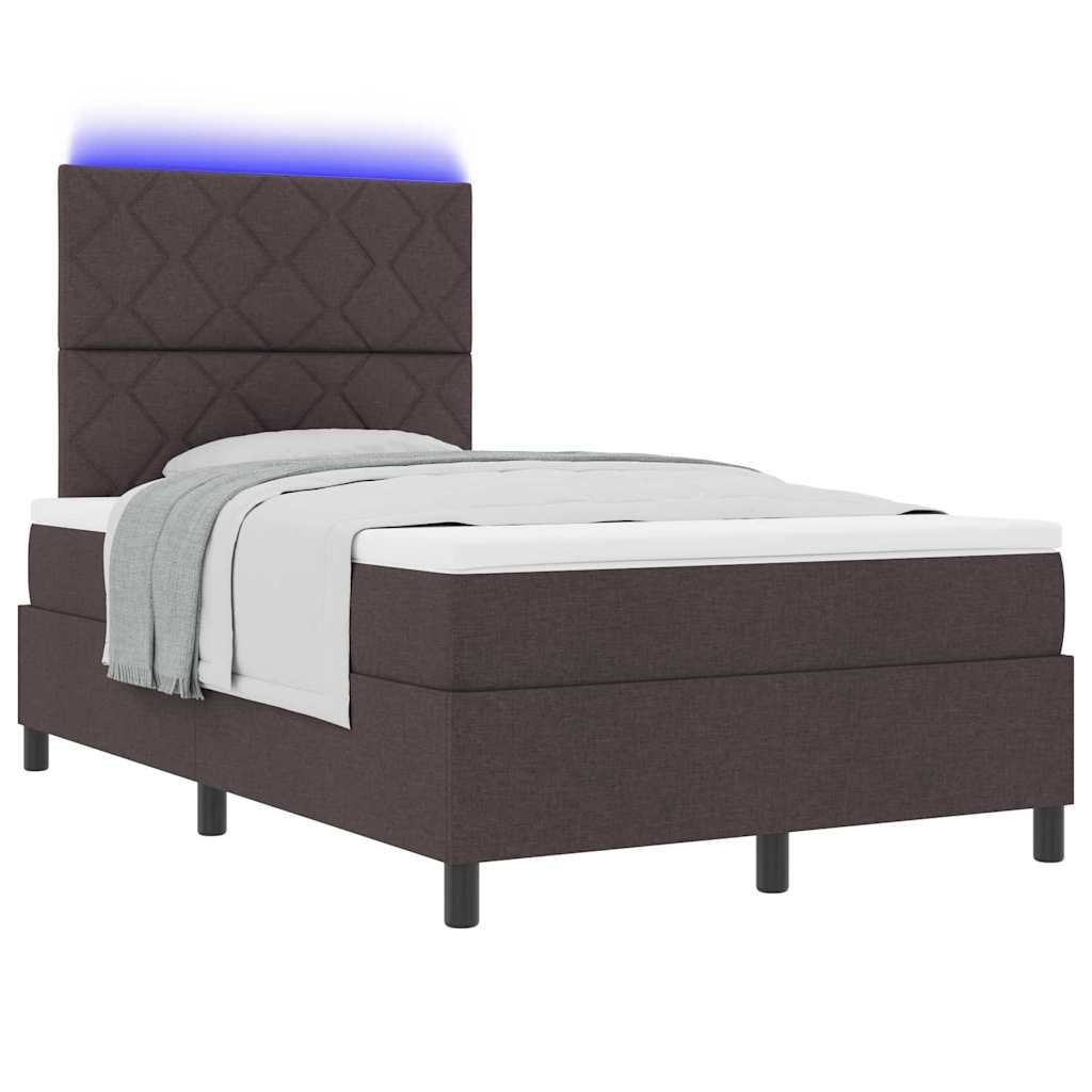 Letto a molle con testiera Marrone scuro 120 x 200 cm Tessuto | homemem39