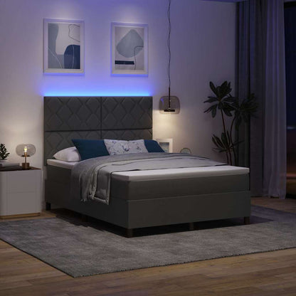 Letto a molle con strisce LED Grigio scuro 140 x 200 cm Tessuto | homemem39
